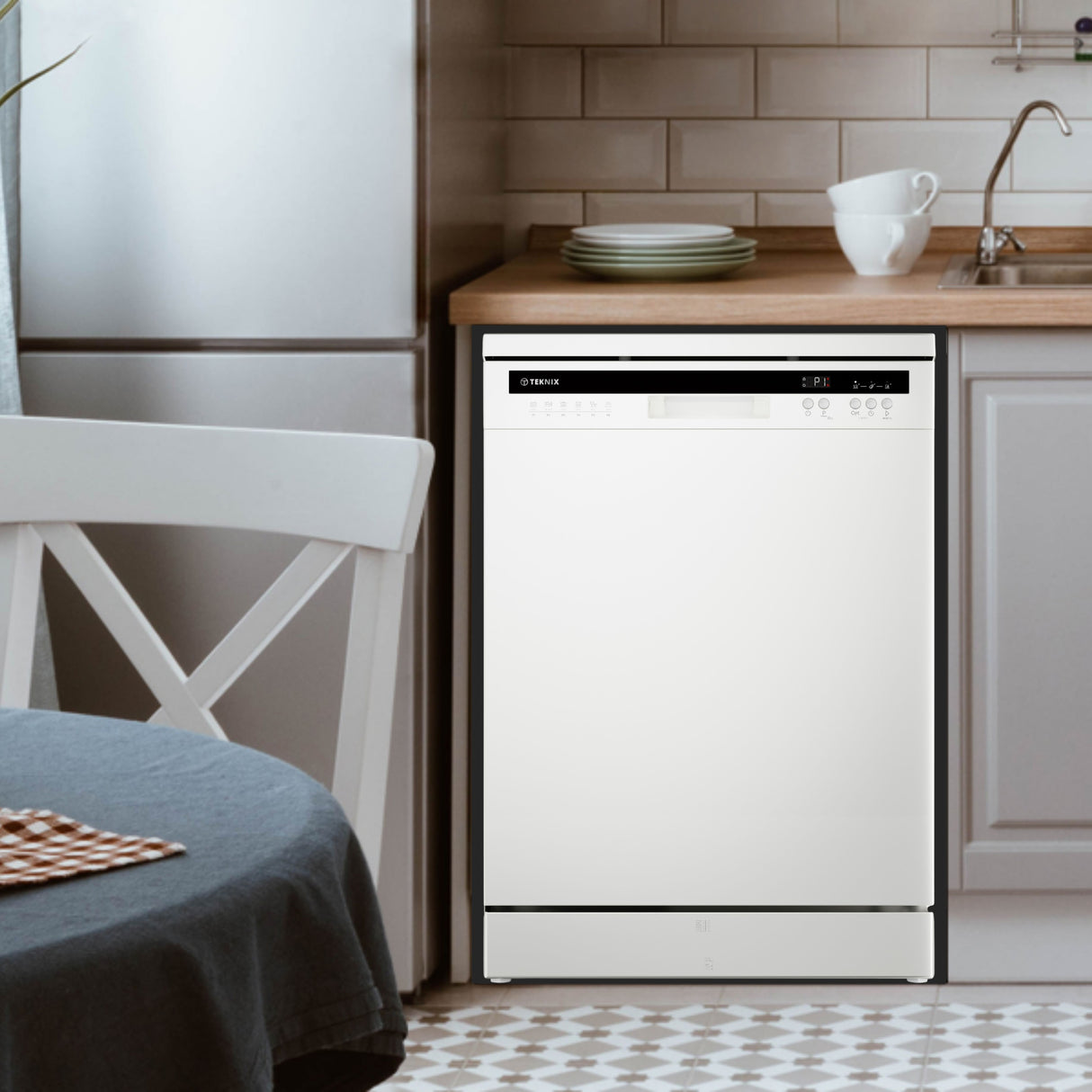 Teknix Series 3 TX3FD618 15 Place Settings Full Size Dishwasher In White- C Rated - POHW0097 **Packed with features normally only found in more expensive dishwashers and a 3 year Warranty**