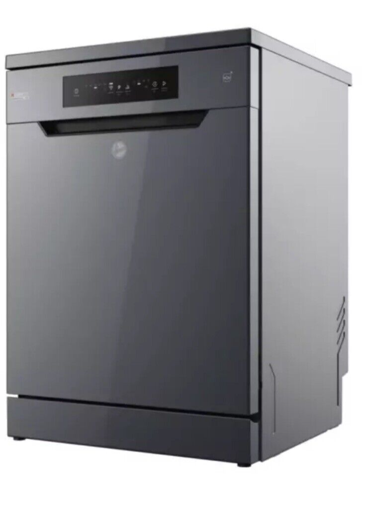 Hoover HF4C7L0A 60cm Super Silent 14 Place Settings Freestanding Dishwasher stock photo front angled