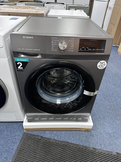 Teknix TKW12142HS 12KG 1400Spin Washing Machine in Titanium - A Rated