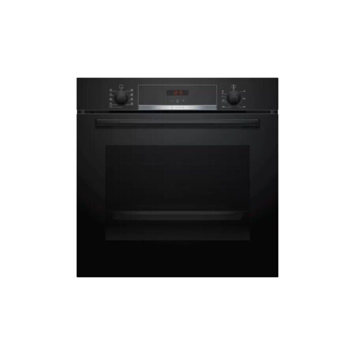 Bosch HBS534BB0B Electric Single Built In Oven in Black stock photo front on a white back ground