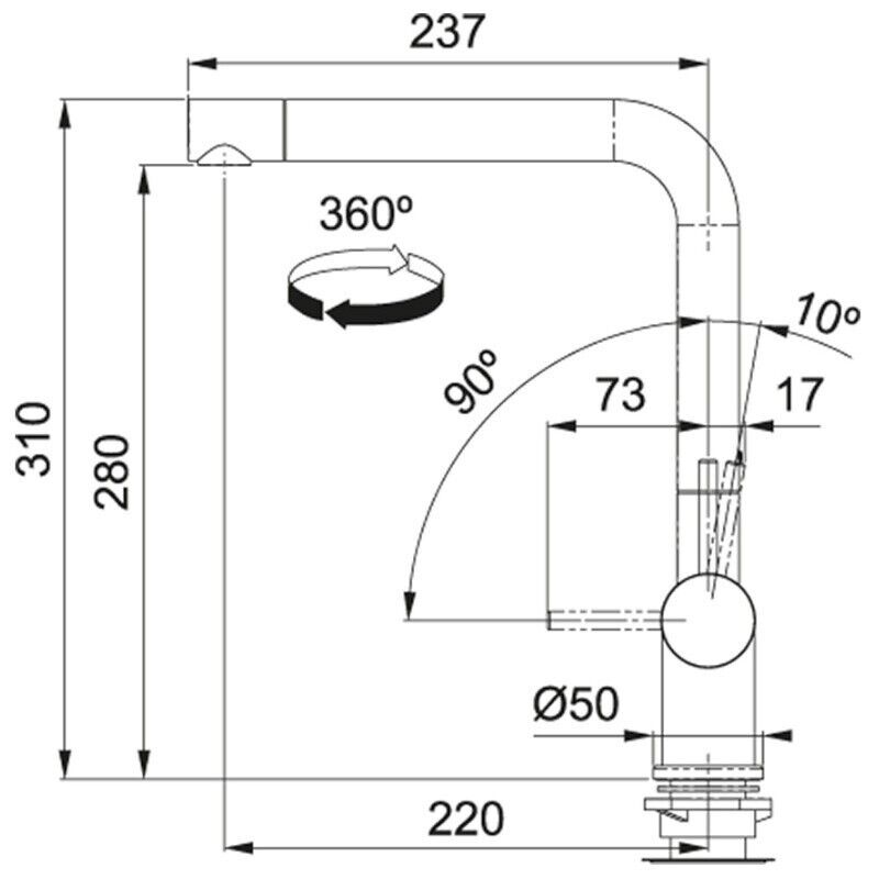 Franke Active Plus Monobloc Kitchen Sink Mixer Tap in Antique Brass - HW180603 - BLACK FRIDAY PRICE £156.00