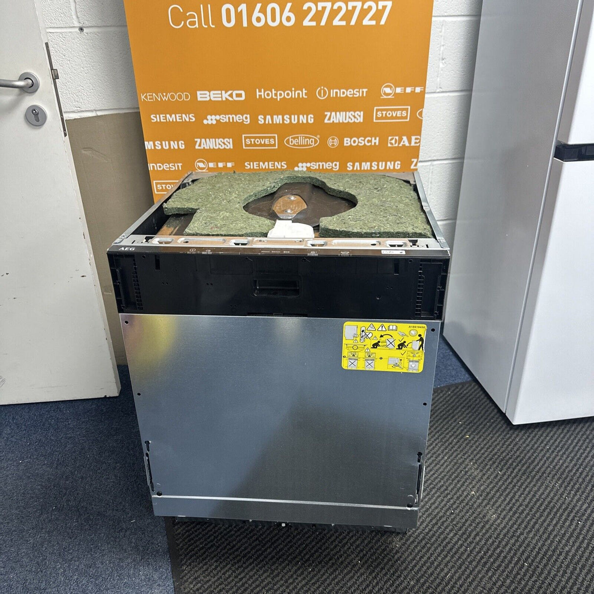 AEG FSB42607Z 3000 Air Dry Fully Integrated Built In Dishwasher - Black Control Panel with Sliding Door Fixing Kit. shop photo front