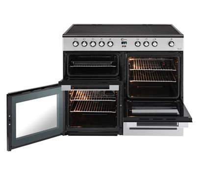 Flavel MLN10CRS 100cm Electric Range Cooker with 5 Zone Ceramic Hob in Silver & Chrome - A Rated - HW181688
