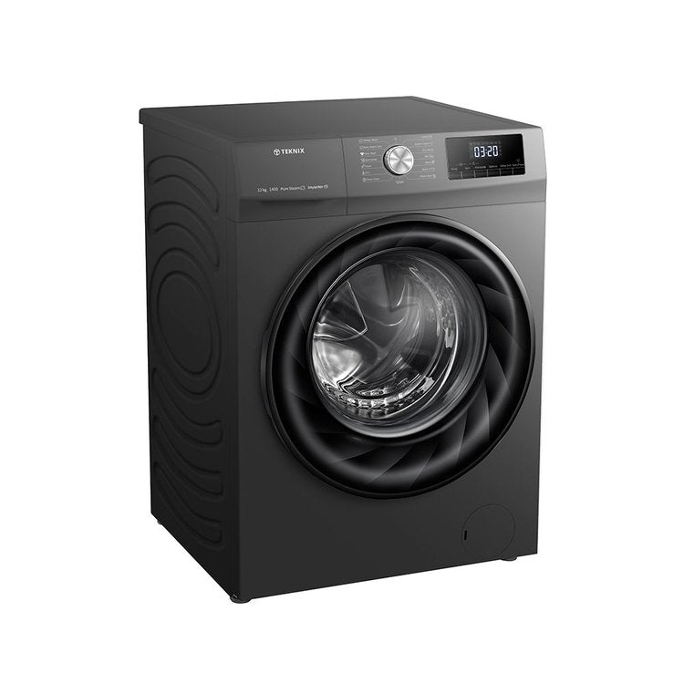 Teknix TKW12142HS 12KG 1400Spin Washing Machine in Titanium - A Rated
