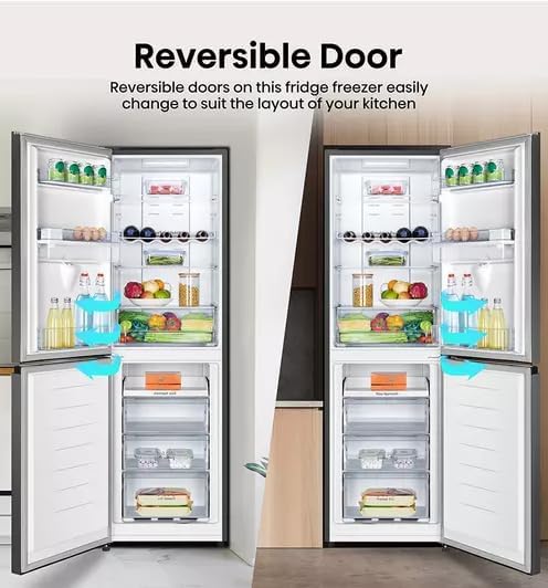 Hisense RB327N4WBE 55cm Wide 182.5cm Tall Fridge Freezer in Black