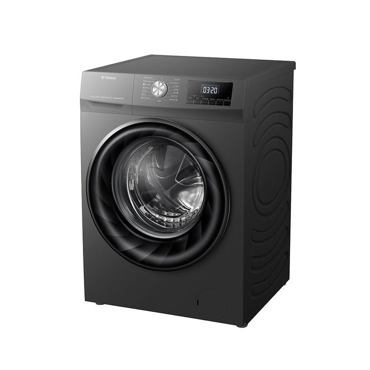 Teknix TKW12142HS 12KG 1400Spin Washing Machine in Titanium - A Rated