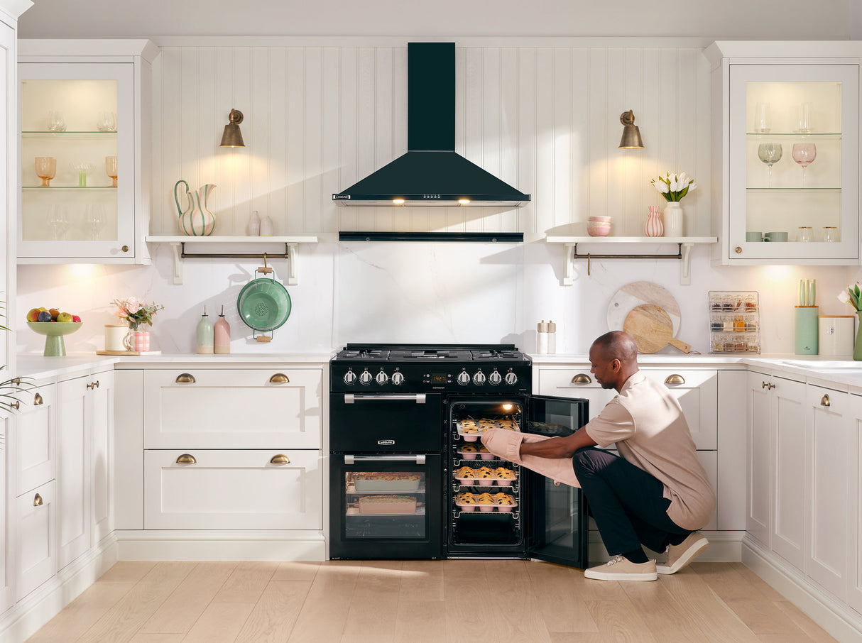 Leisure CC90F531K Chefmaster 90cm Duel Fuel Range Cooker with Glass Top Lid in Black