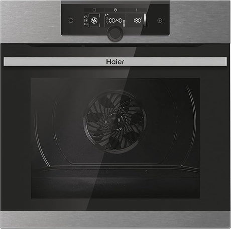 Haier HWO60SM2F9XH Wi-Fi Enabled Electric Single Oven with Pyrolytic Cleaning in Stainless Steel Stock photo front