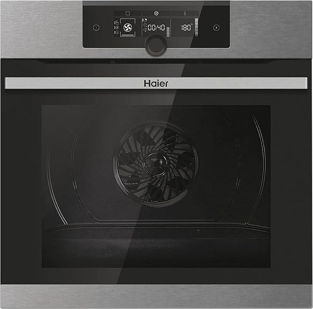Haier HWO60SM2F9XH Wi-Fi Enabled Electric Single Oven with Pyrolytic Cleaning in Stainless Steel Stock photo front
