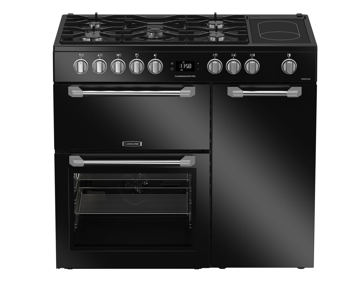 Leisure Cuisinemaster Pro 100cm Duel Fuel Range Cooker in Black PR100F530K from HomeWise