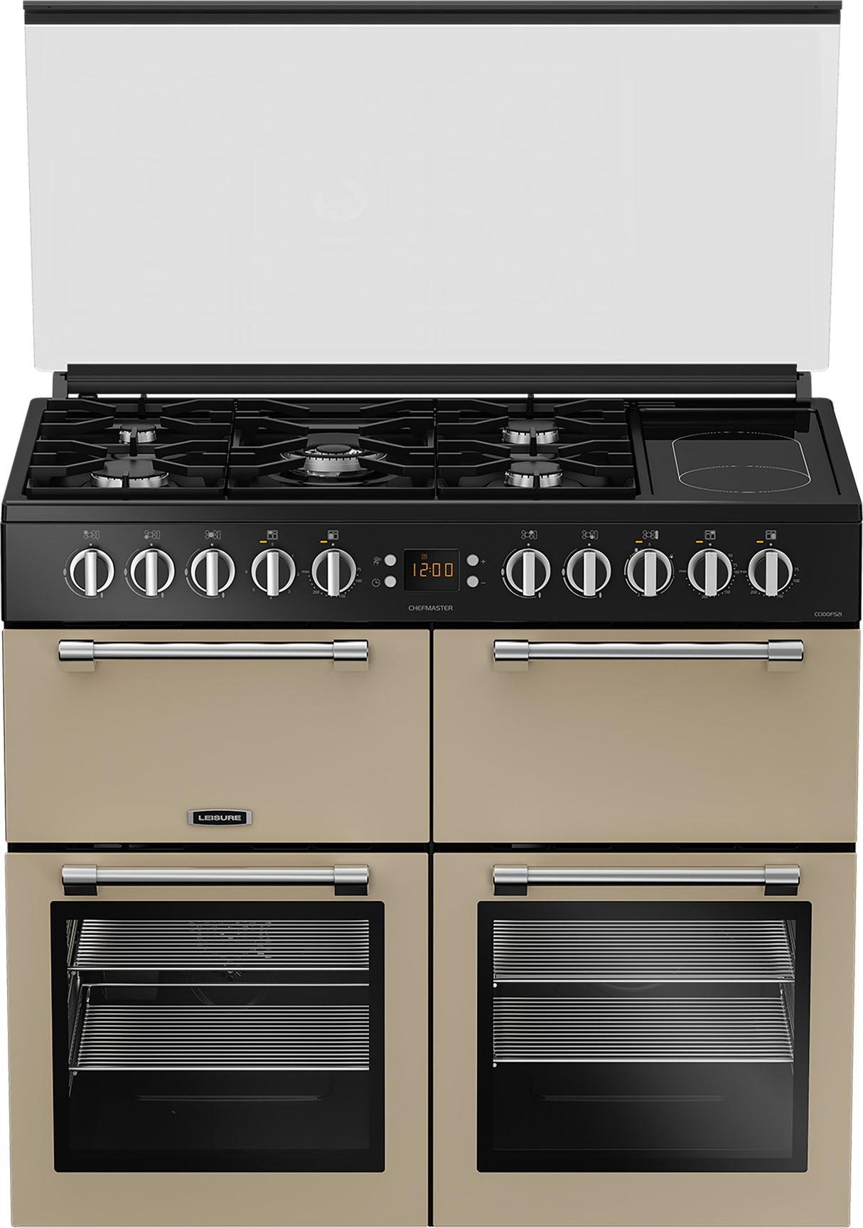 Leisure Chefmaster 100cm Duel Fuel Range Cooker with Glass Top Lid in Cream CC100F521C from HomeWise