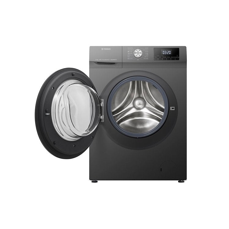 Teknix TKW12142HS 12KG 1400Spin Washing Machine in Titanium - A Rated