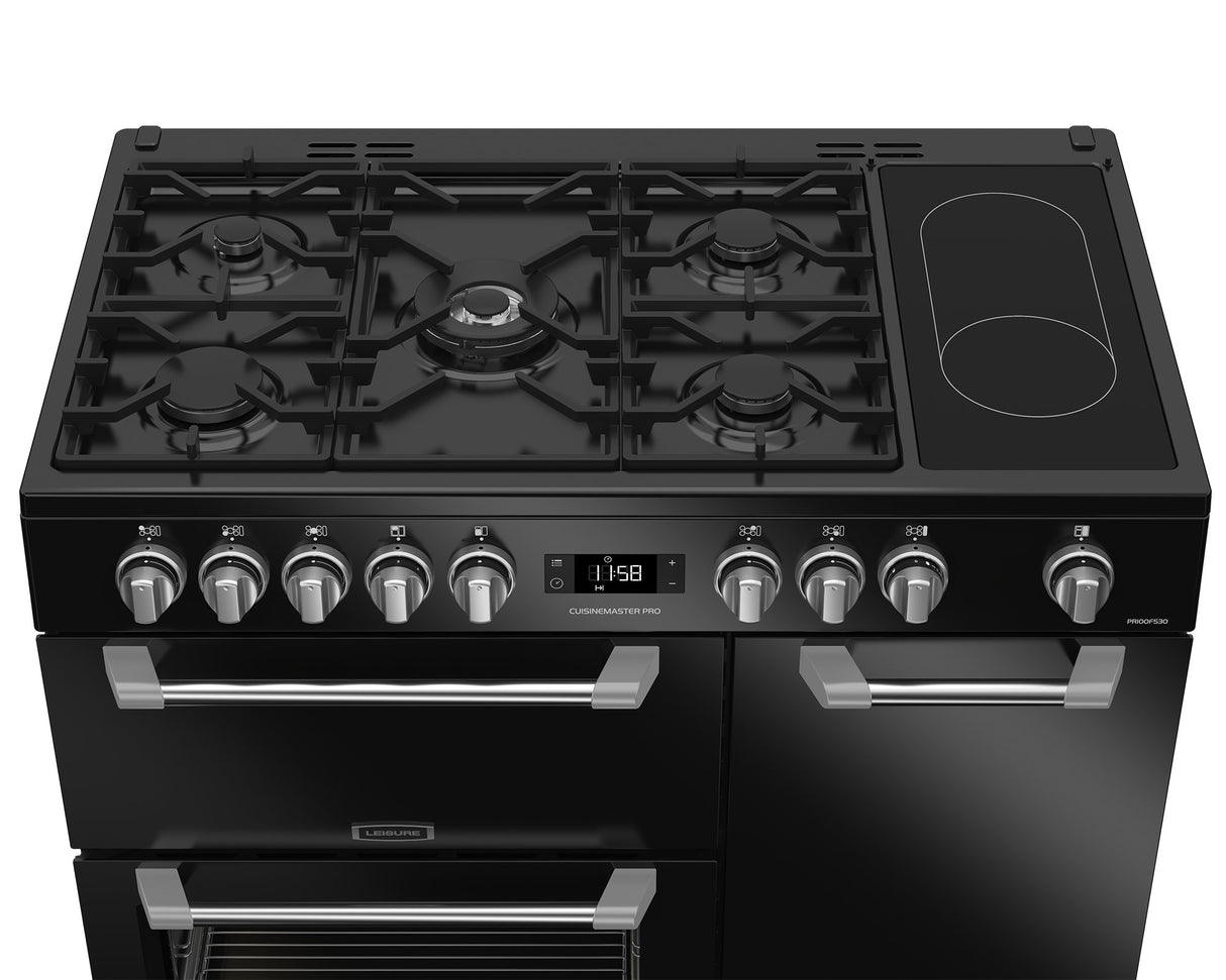 Leisure Cuisinemaster Pro 100cm Duel Fuel Range Cooker in Black PR100F530K from HomeWise