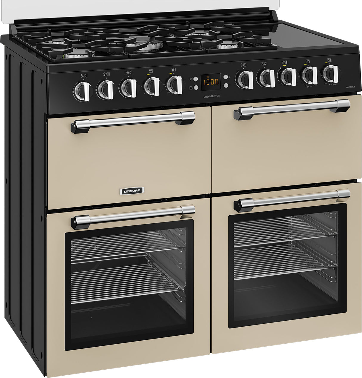 Leisure Chefmaster 100cm Duel Fuel Range Cooker with Glass Top Lid in Cream CC100F521C from HomeWise