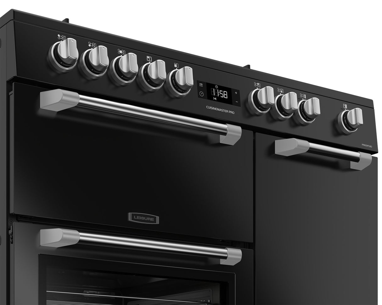 Leisure Cuisinemaster Pro 100cm Duel Fuel Range Cooker in Black PR100F530K from HomeWise