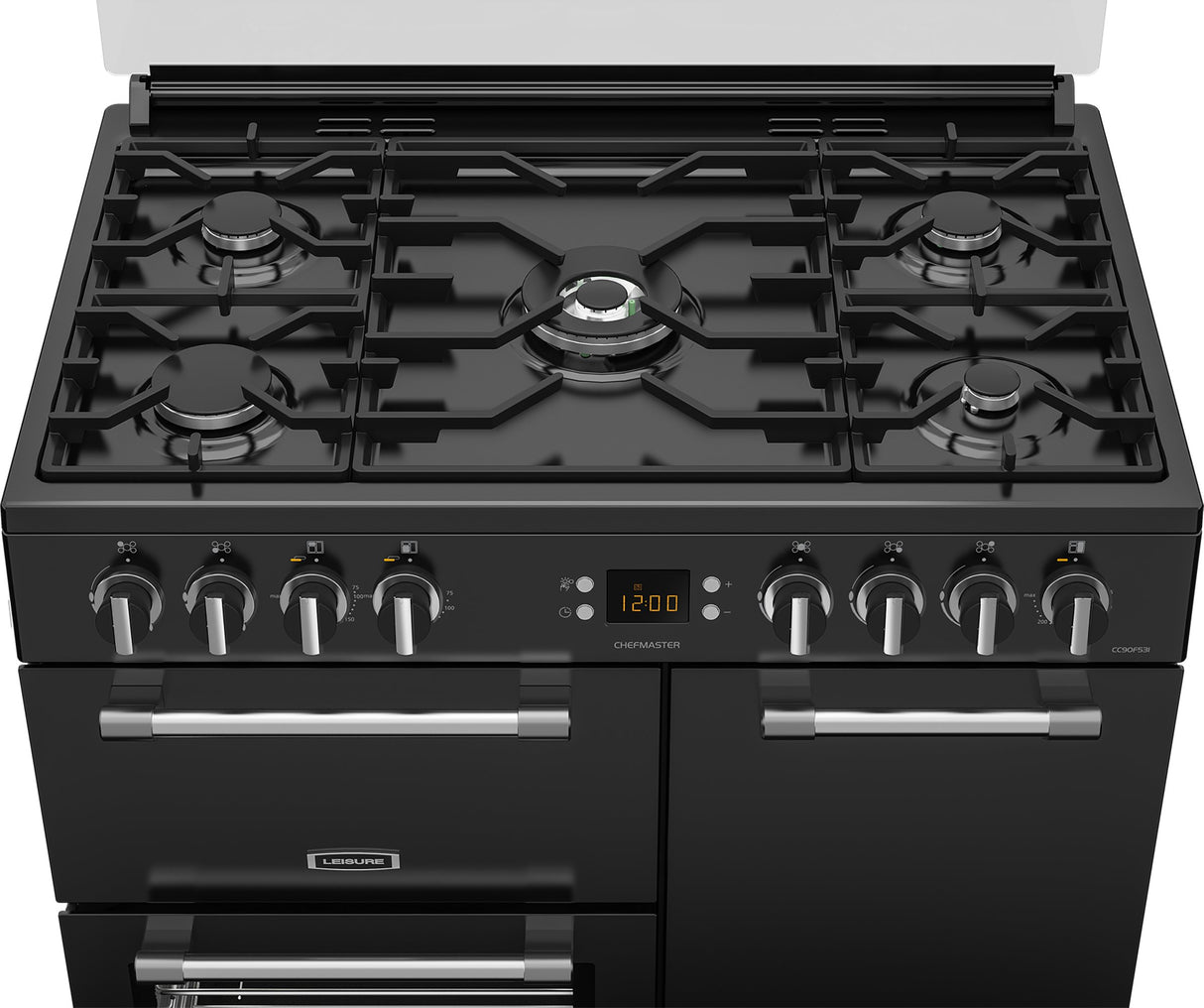 Leisure Chefmaster 90cm Duel Fuel Range Cooker with Glass Top Lid in Black CC90F531K from HomeWise