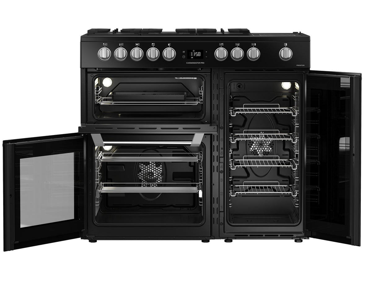 Leisure Cuisinemaster Pro 100cm Duel Fuel Range Cooker in Black PR100F530K from HomeWise