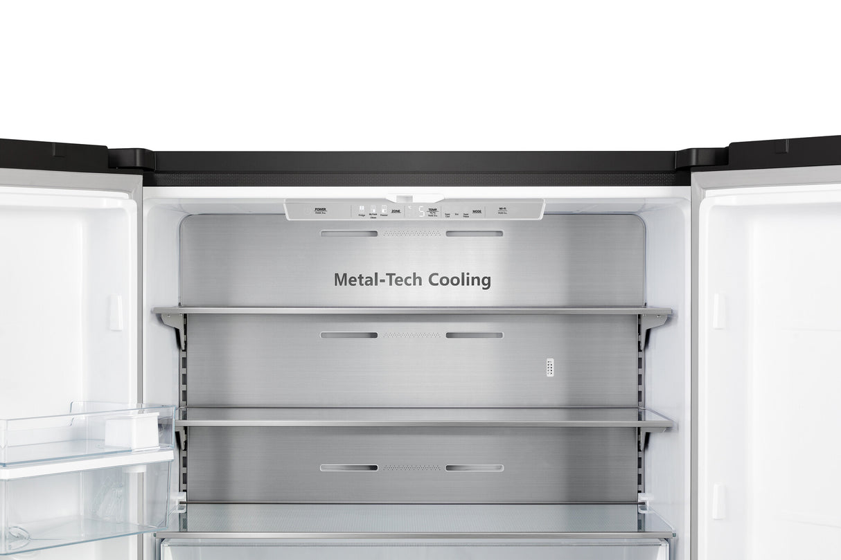 Hisense RQ758N4SWFE American Fridge Freezer, Total No Frost, Wi-Fi Enabled, Metal Tech Cooling in Black Steel Metal Tech Cooling