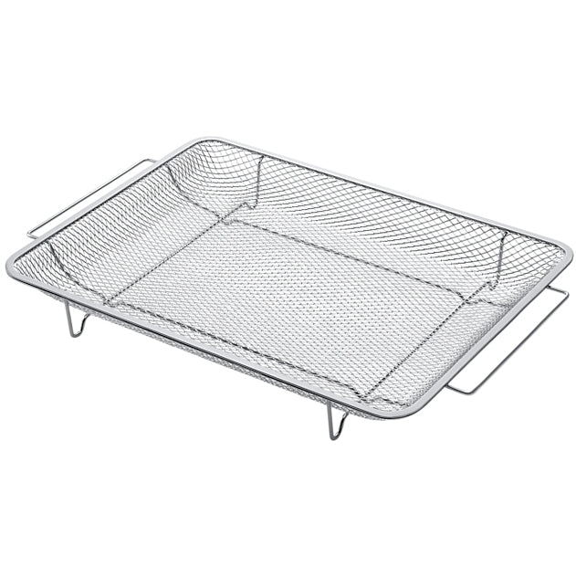 Samsung NV7B5755SAS Flexible Dual Cook Built-in Smart Single Oven with Pyrolytic Self Cleaning and Air Fry in Stainless Steel - A+ Rated from HomeWise Appliances. Stock photo showing the tray for the Air Fry function.