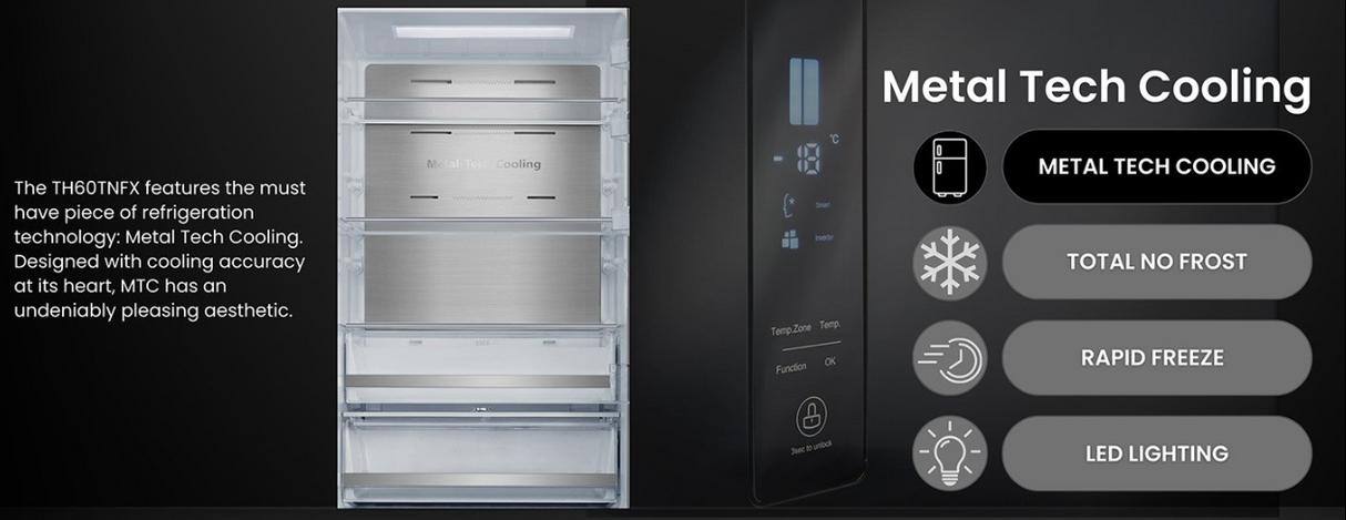 Teknix TH60TNFX 274L Total No Frost Single Door Freezer in Brushed Seel - E Rated - POHW0073 **(Suitable for Garage Use -15°C)**