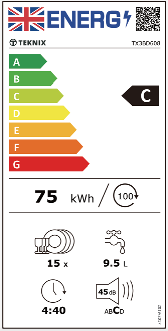 Teknix Series 3 TX3BD608 15 Place Settings Full Size Integrated Dishwasher - C Rated - POHW0093 **Packed with features normally only found in more expensive dishwashers and a 3 year Warranty**