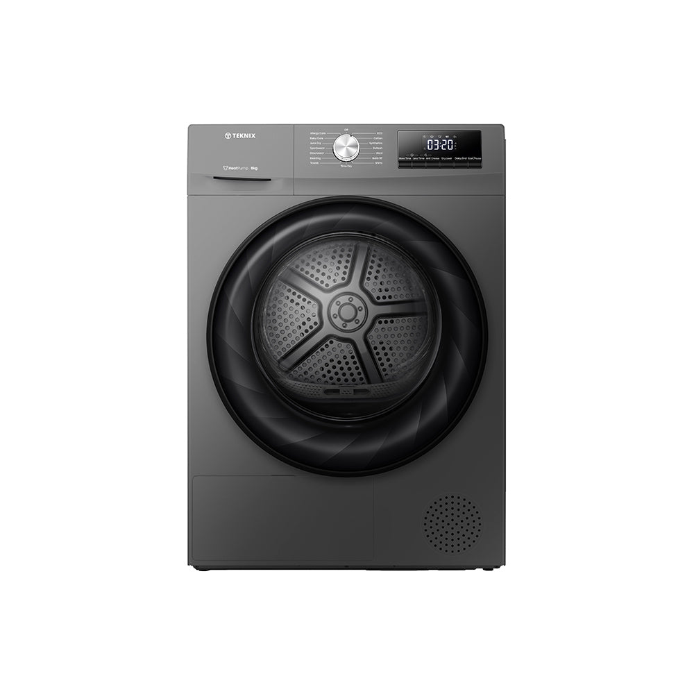 Teknix TKHP8HS 8KG Heat Pump Dryer in Titanium - A++ Rated - POHW0112