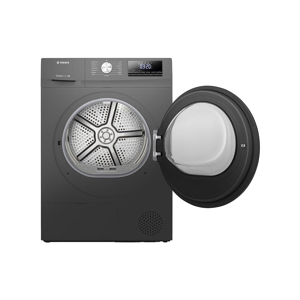 Teknix TKHP8HS 8KG Heat Pump Dryer in Titanium - A++ Rated - POHW0112