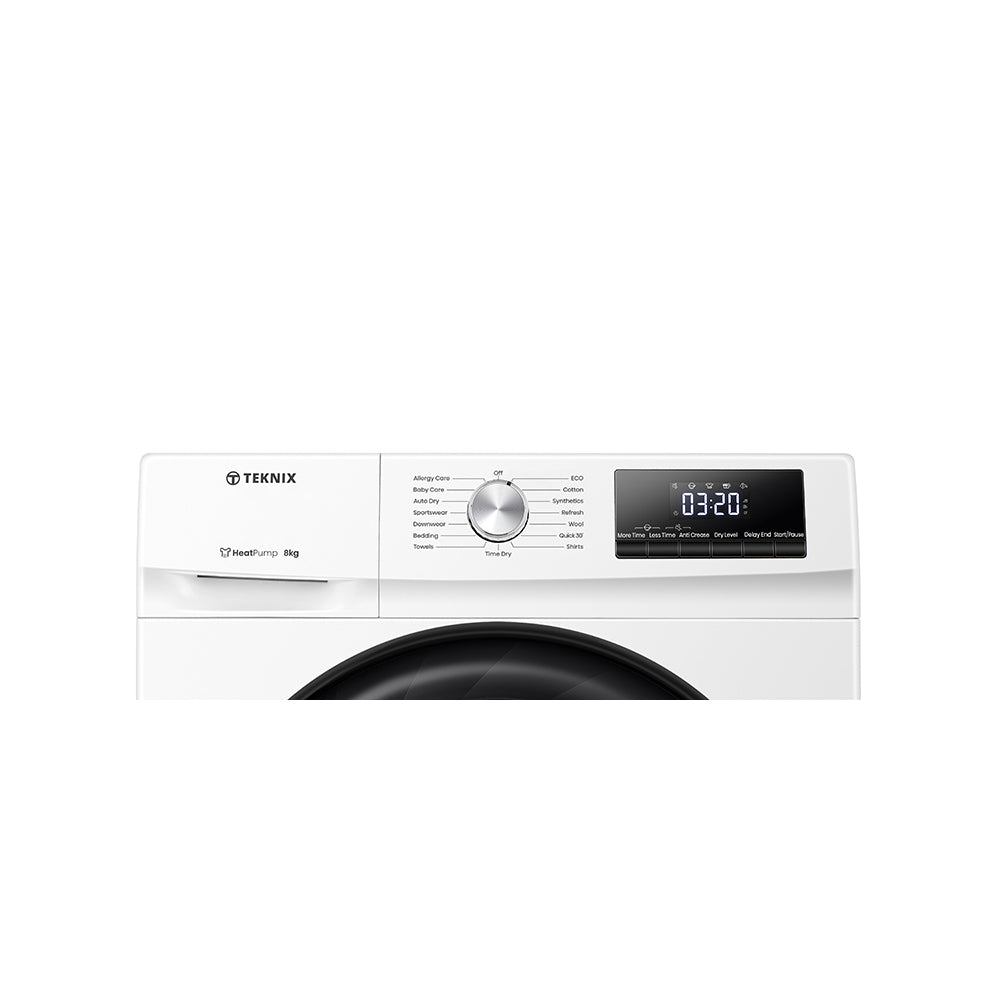 Teknix TKHP8HW 8KG Heat Pump Dryer in White - A++ Rated - POHW0111
