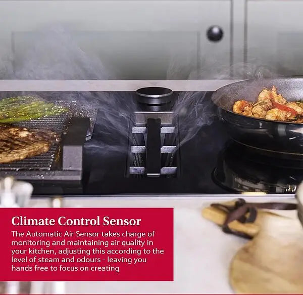 Neff N90 Series V68AUX4C0 83cm 4 Zone Induction Hob with Integrated Ventilation System in Black - HW181728