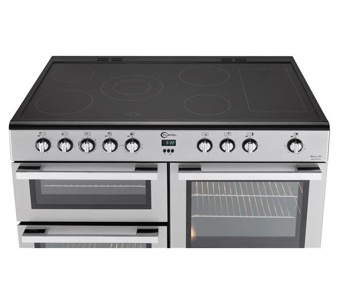 Flavel MLN10CRS 100cm Electric Range Cooker with 5 Zone Ceramic Hob in Silver & Chrome - A Rated - HW181688
