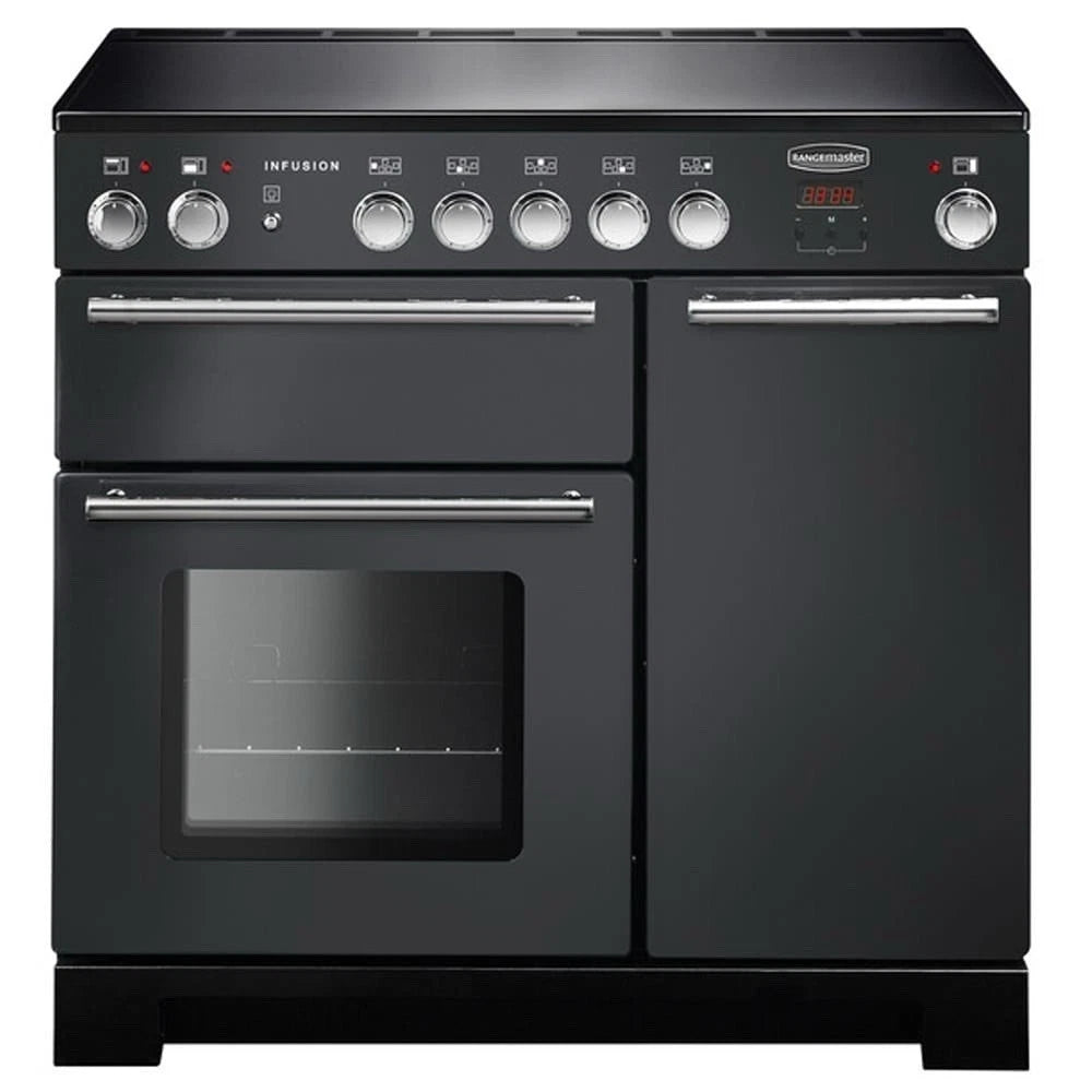 Rangemaster INF90EISL Infusion 90cm Induction Range Cooker in Slate & Chrome - HW181776
