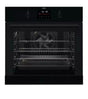 AEG BPK355061B (20) Electric Built-In Single Oven with Pyrolytic Self Cleaning in Black - A+ Rated from HomeWise Appliances. Stock photo front of oven.