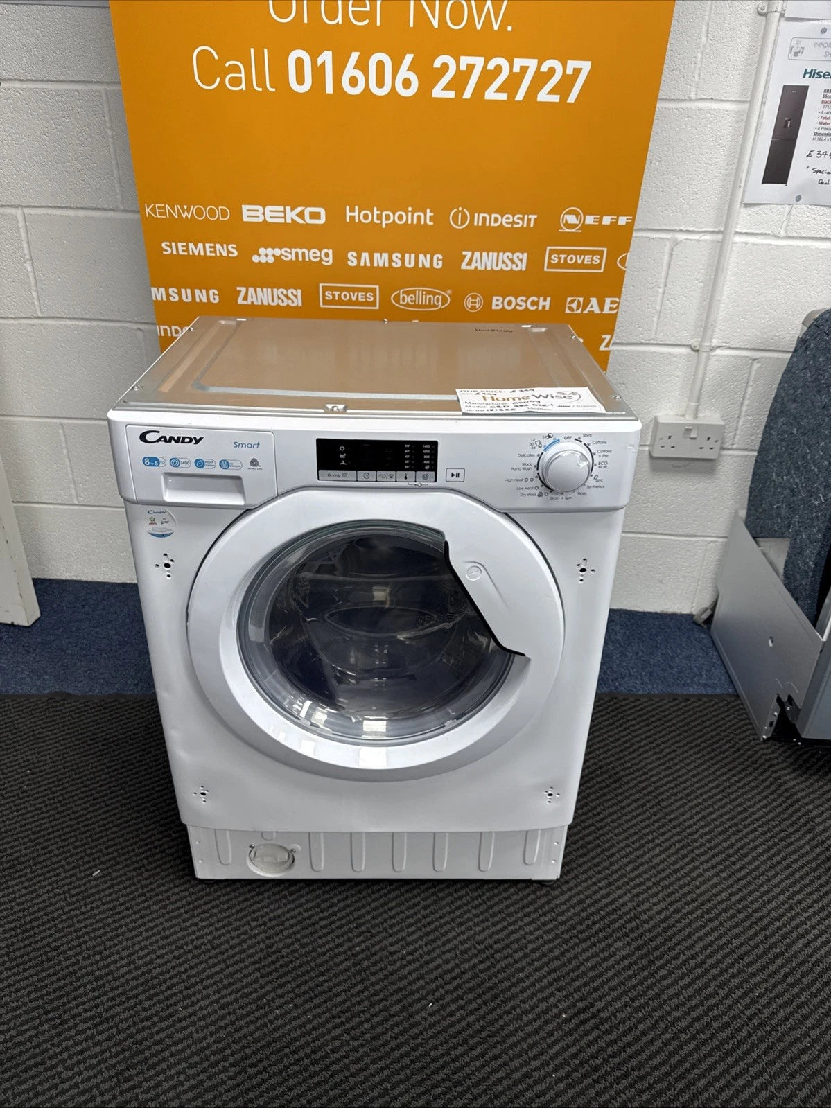 Candy CBD 485D2E/1-80 8KG+5KG Integrated Washer Dryer in White - (Graded) - HW181566