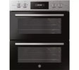 Hoover HO7DC3B308IN Electric Built-under Double Oven in Stainless Steel & Black - A/A Rated from HomeWise Appliances. Stock photo front of the oven.
