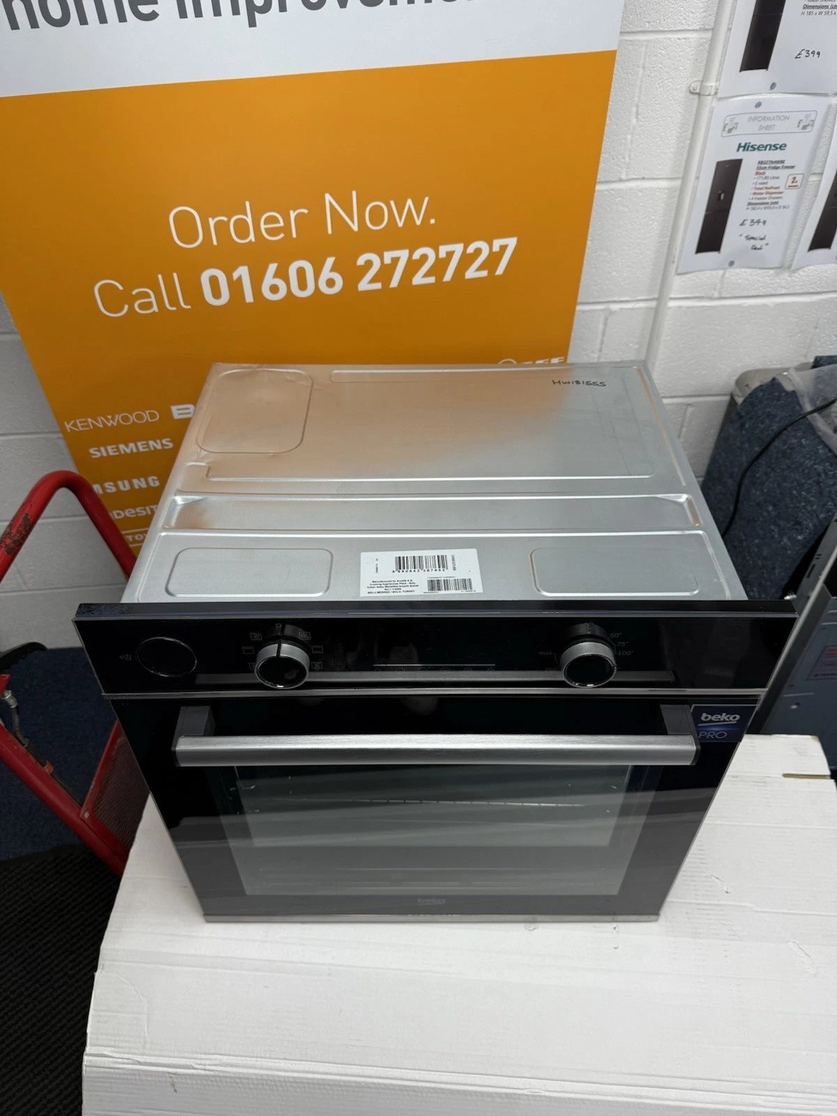 Beko Recycled Net® BBIS25300XC (83) Built-in Electric Single SimplySteam™ Oven with AeroPerfect™ - A Rated from HomeWise Appliances shop photo showing the top outer casing on the oven