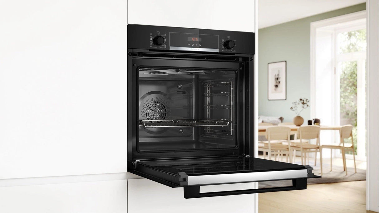 Bosch Series 4 HQA574BB3B Electric 71L Single Oven with Pyrolytic Self Cleaning in Black - A+ Rated - HW181708