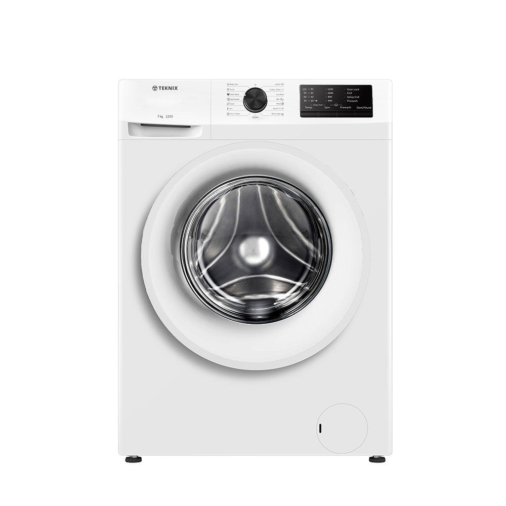Teknix TKW7122HW 7KG 1200Spin Slim Line Washing Machine in White