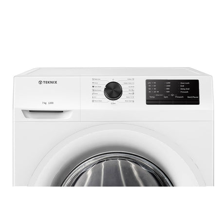 Teknix TKW7122HW 7KG 1200Spin Slim Line Washing Machine in White