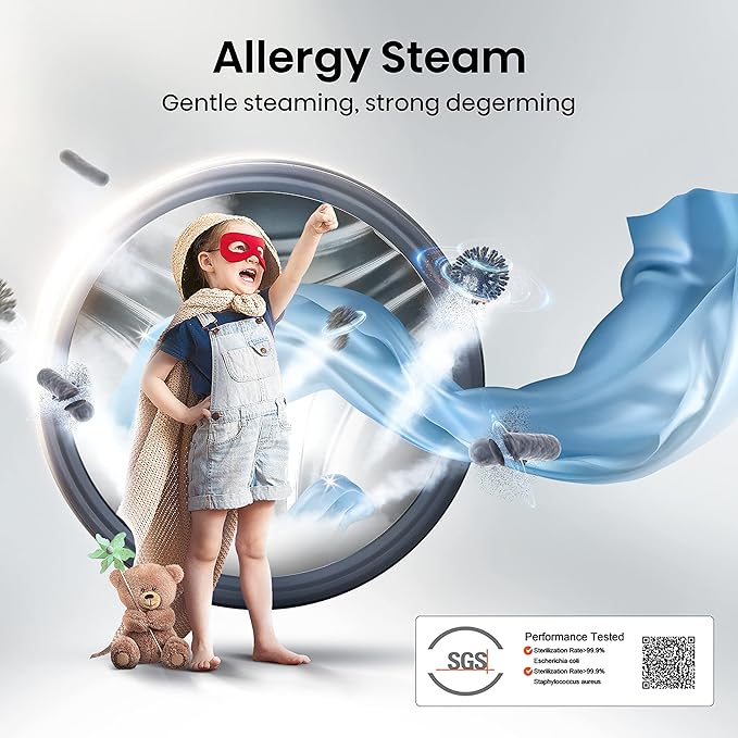 Hisense WFQA1214EVJM 12KG 1400 Spin Steam Wash Washing Machine in White - A Rated - POHW0090