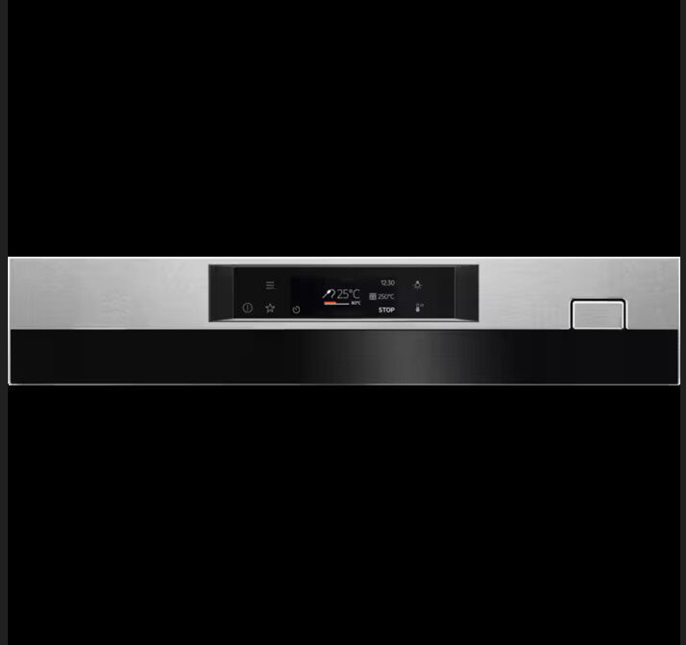 AEG 7000 BSK774320M SteamCrisp Built-In Single Oven with Pyrolytic Self Cleaning in Stainless Steel - A+ Rated (Blemished) Stock photo of the control fascia with steam button