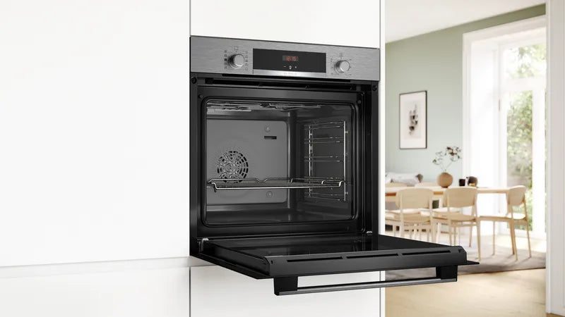 Bosch Series 4 HQA534BS3B Built In Electric Single Oven with added Steam Function in Stainless Steel - A+ Rated - HW181722