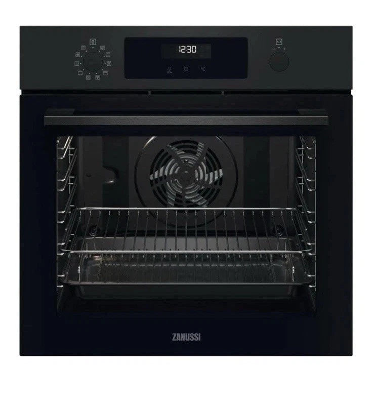Zanussi ZOPNX6K2 Electric Single Oven with Pyrolytic Self Cleaning in Black - A+ Rated Stock photo front