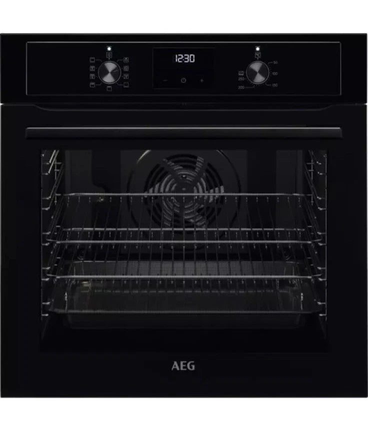AEG BEX335011B SurroundCook Built-In Electric Single Oven in Black - A Rated stock photo front
