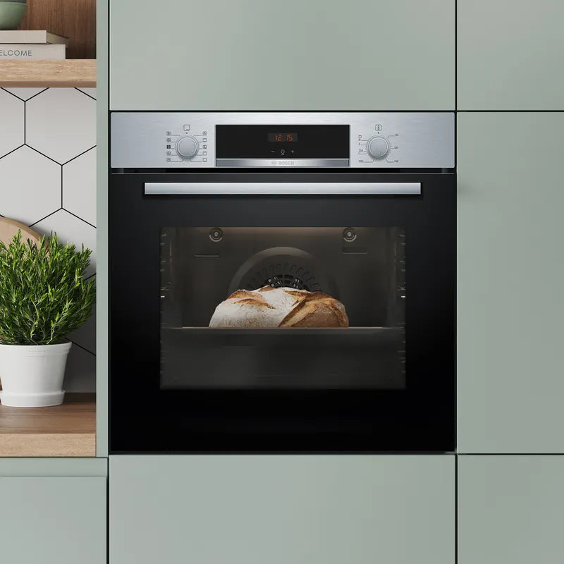 Bosch Series 4 HQA534BS3B Built In Electric Single Oven with added Steam Function in Stainless Steel - A+ Rated - HW181722