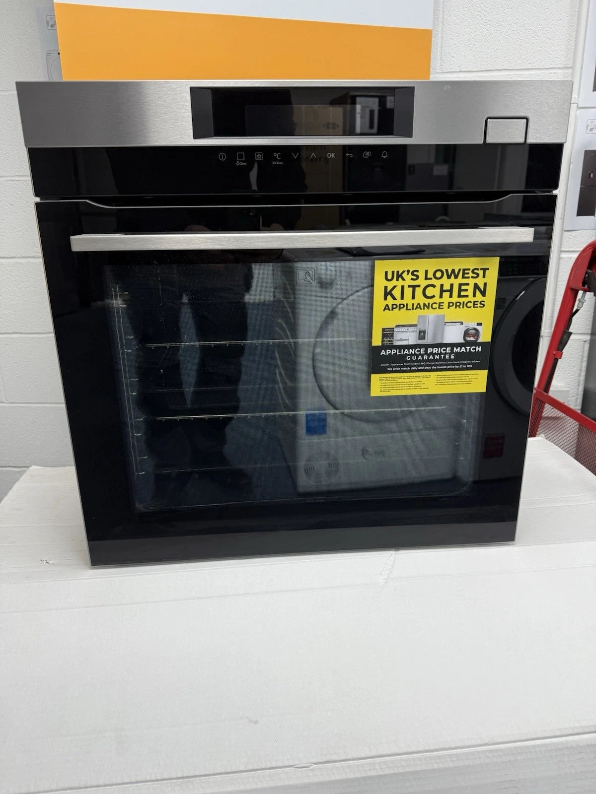 AEG 7000 BSK774320M SteamCrisp Built-In Single Oven with Pyrolytic Self Cleaning in Stainless Steel - A+ Rated (Blemished) Showroom photo front with door closed