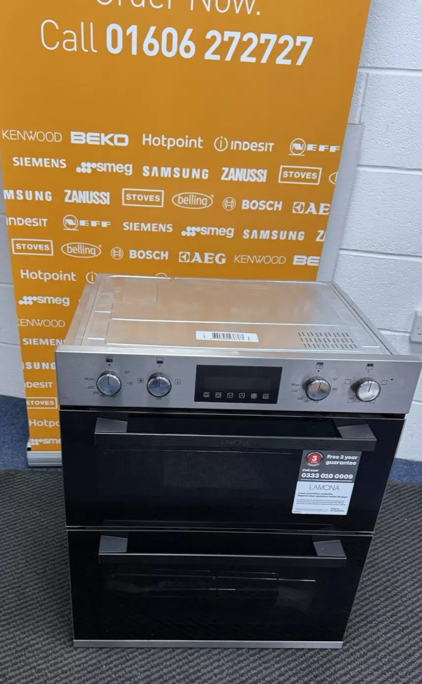 Lamona LAM4408 (29) Built Under Double Oven in Stainless Steel and Black - HW181629