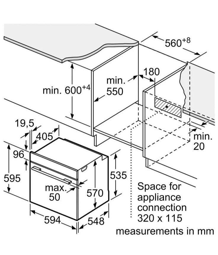 Bosch Series 4 HQA534BW3B Electric Single Oven with added Steam Function In White - A+ Rated - HW181698