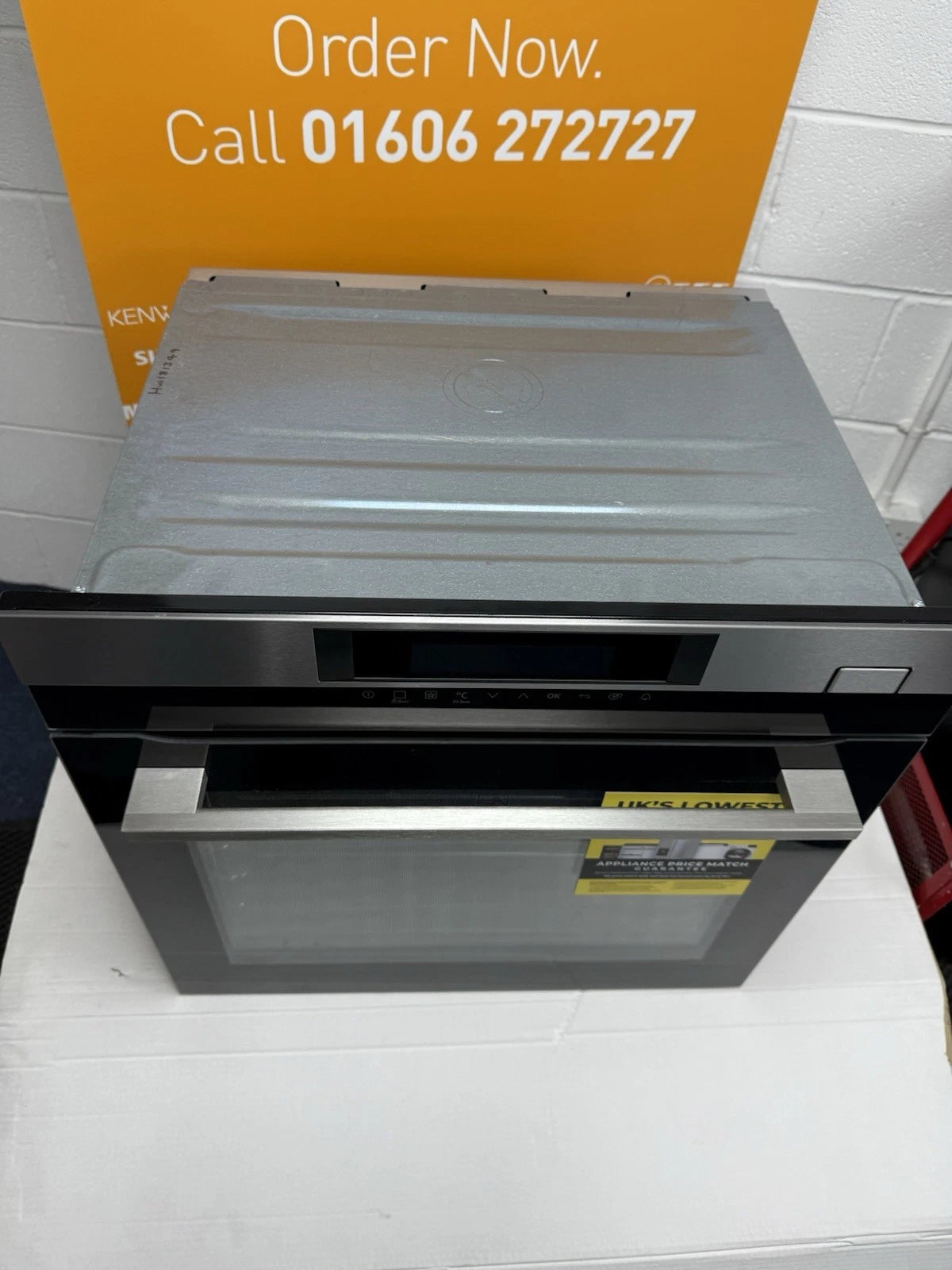 AEG 7000 BSK774320M SteamCrisp Built-In Single Oven with Pyrolytic Self Cleaning in Stainless Steel - A+ Rated (Blemished) Showroom photo top casing of the oven