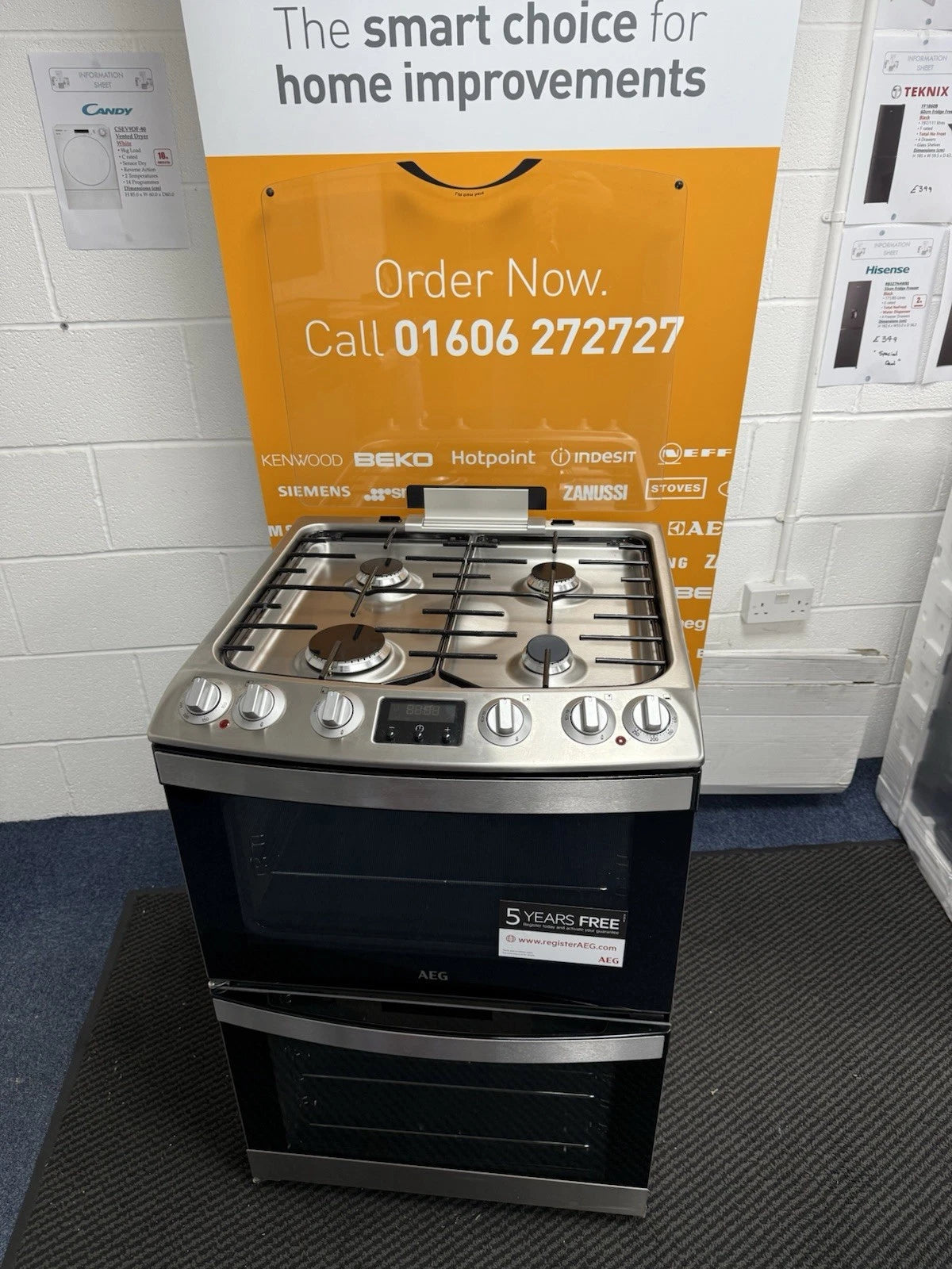 AEG CKB6540ACM Dual Fuel Cooker with 4 Gas Burner Hob in Stainless Steel - A/A Rated - (Blemished) - HW181504