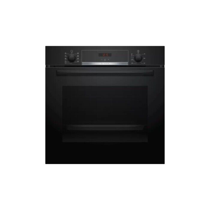 Bosch HBS534BB0B Electric Single Built In Oven in Black stock photo front on a white back ground